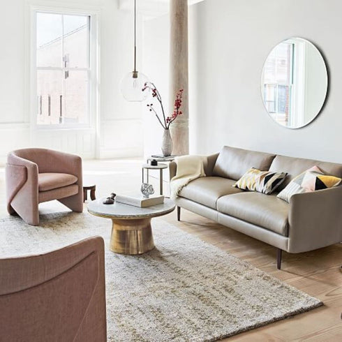 Asa Minimalistic Modern Matt White Metal Frame Round Mirror