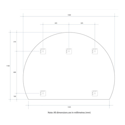 Hamilton D-shaped Bathroom Wall Mirror