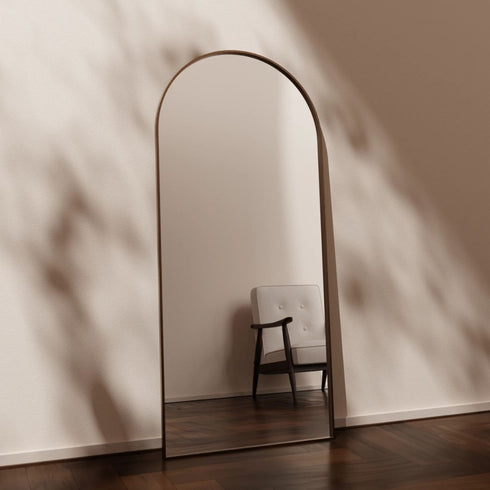 Aiva Satin Brass Arch Wall Mirror