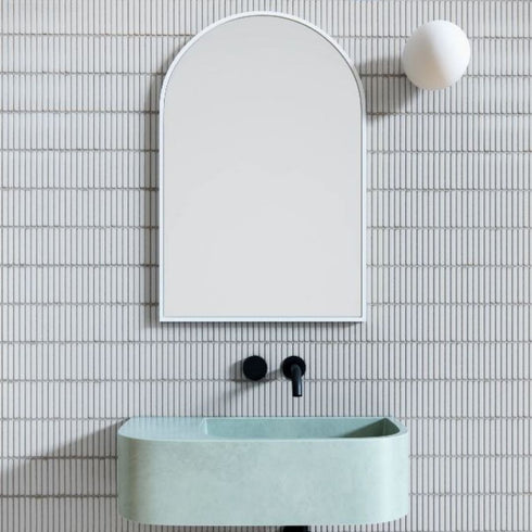 Apsel Arch White Wall Mirror
