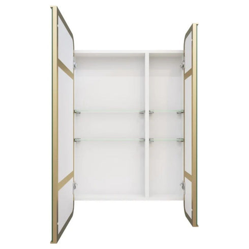 Zivile Rectangle Brass Mirror Cabinet