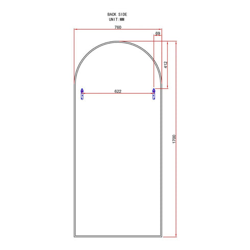 Aiva Satin Brass Arch Wall Mirror