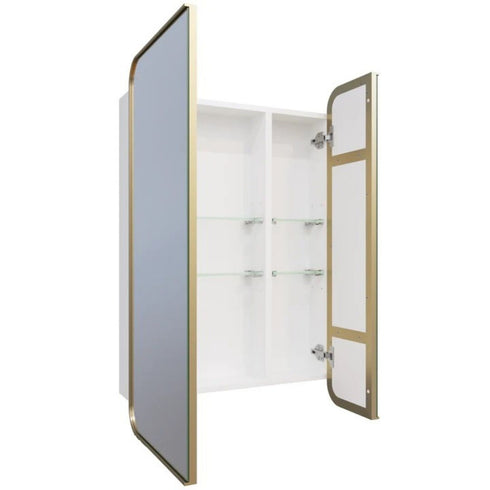 Zivile Rectangle Brass Mirror Cabinet