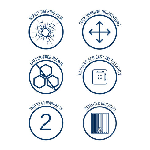 Hamilton D-shaped Bathroom Wall Mirror