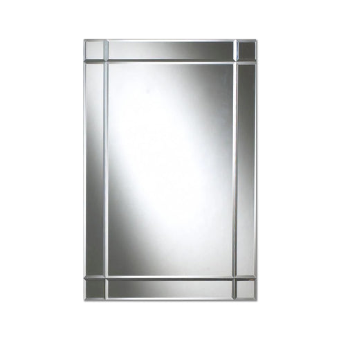 Benton Premium Silver Large Mirrored Border Wall Mirror
