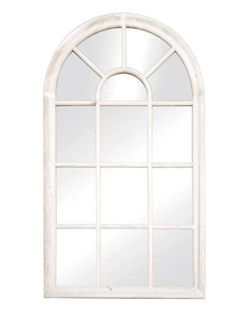 Romeo Arched Matt White Large Wall Mirror