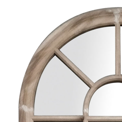 Romeo Arched Wood Grain Wall Mirror