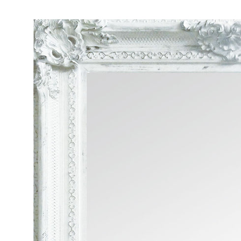 Gabriel Ornate Brushed White Wall Mirror