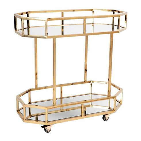 Brooklyn Gold Mirrored Drink Trolley