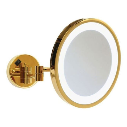 Ablaze Gold Backlit Round Shaving Mirror