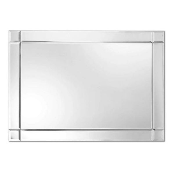 Benton Silver Large Mirrored Border Wall Mirror