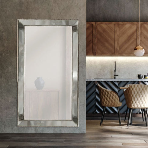 Natalia Silver Mirrored Frame Wall Mirror