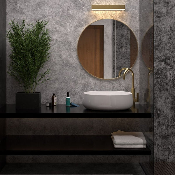 Asa Minimalistic Modern Brass Metal Frame Round Mirror