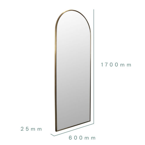 Apsel Arch Brushed Brass Wall Mirror
