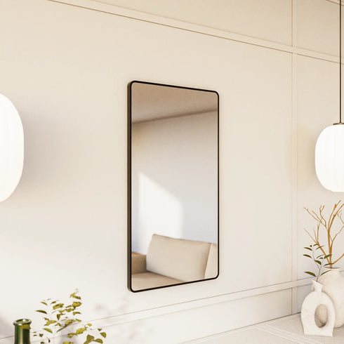 Evea Matt Black Wall Mirror