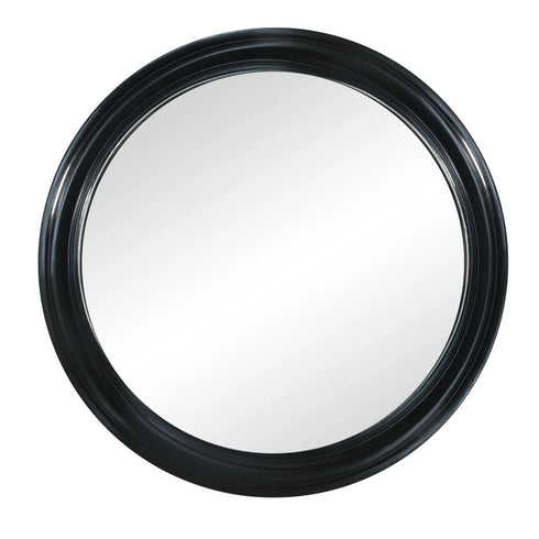 Thompson Black Round Mirror
