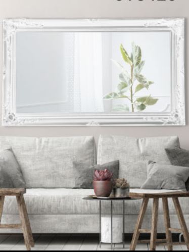 Felicity Ornate Brushed White Wall Mirror