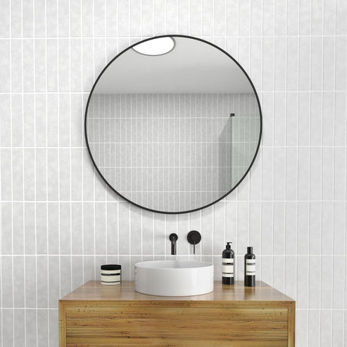 Osric Black Round Mirror