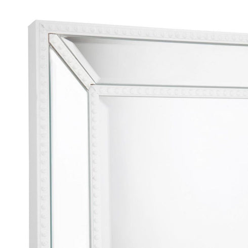 Zeta Beaded White Wall Mirror