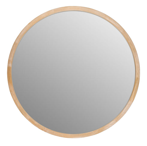 Tisha Light Wood Round Mirror