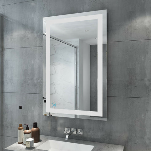 Milo LED Anti-fog Front-Lit Rectangular Bathroom Mirror