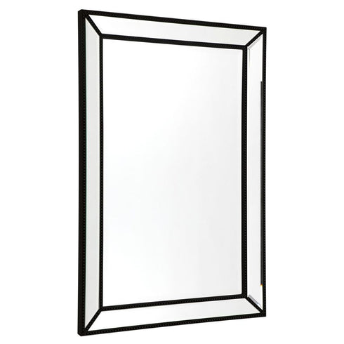 Zeta Beaded Black Wall Mirror