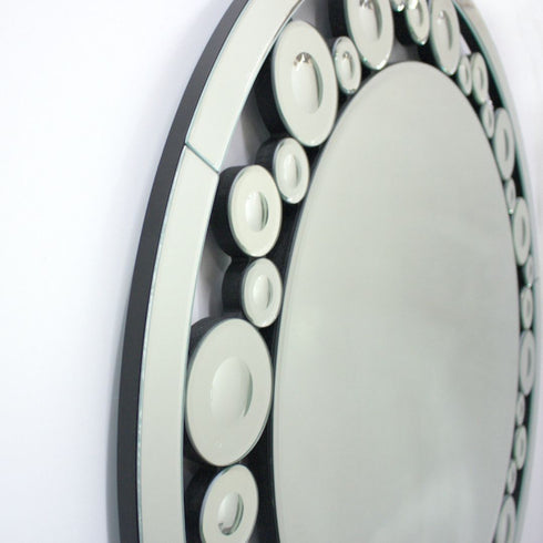 Alaina Silver Round Wall Mirror