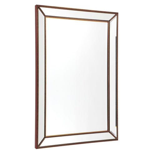 Zeta Gold Beaded Frame Wall Mirror