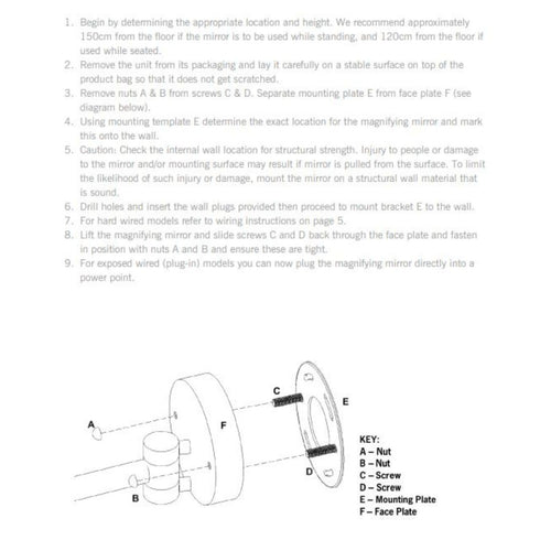 Ablaze Backlit 5x Magnification Round Shaving & Vanity Mirror