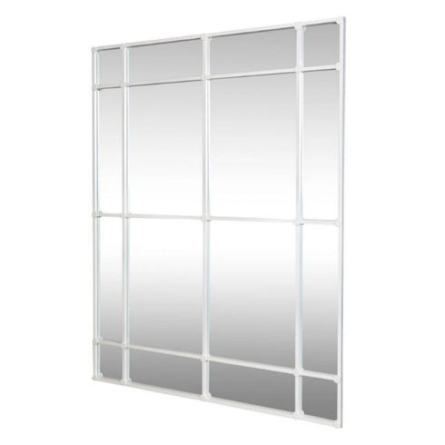 Allen White Window Style Wall Mirror