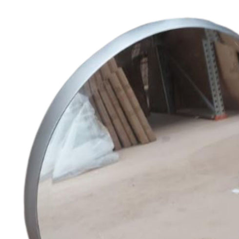 Elipse Silver Edge Round Wall Mirror