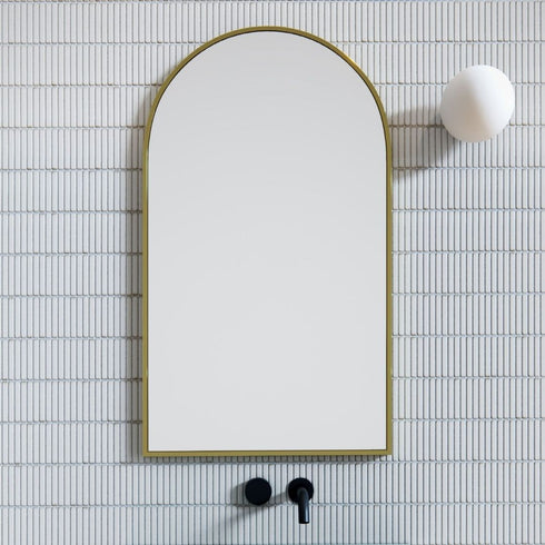 Apsel Arch Brushed Brass Wall Mirror