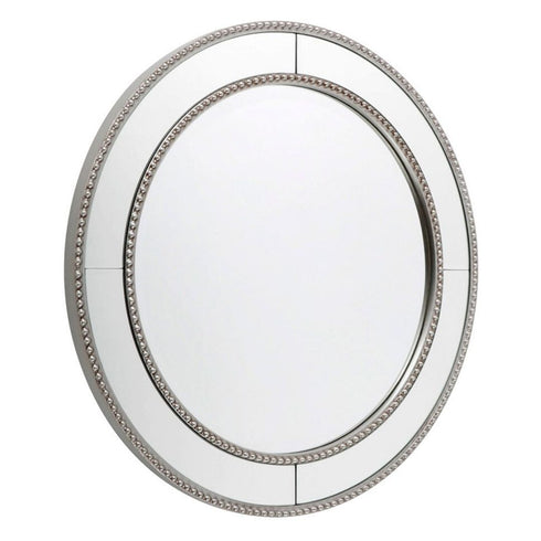 Zeta Antique Silver Round Wall Mirror