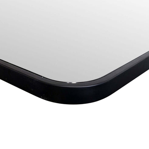 Albin Radius Rectangle Black Wall Mirror