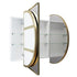 Noelle 3-Door Satin Brass Pill Mirror Cabinet