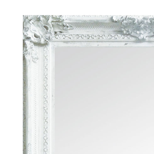 Gabriel Ornate Brushed White Wall Mirror