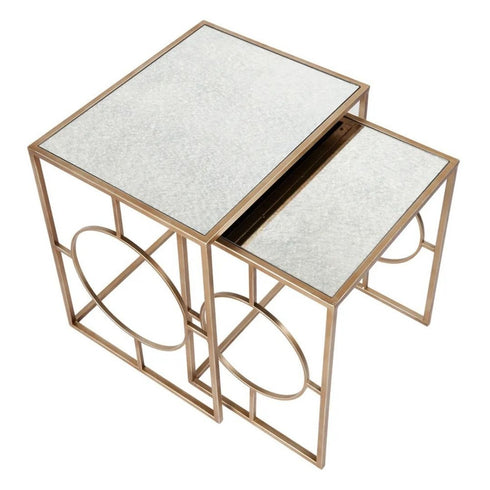 Melrose Mirrored Nest Side Table