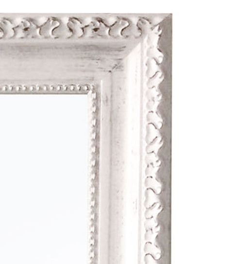 Charlotte Ornate Brushed White Wall Mirror