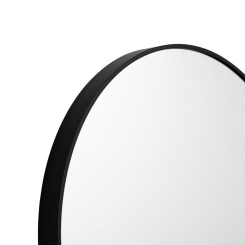 Simplicity Black Round Wall Mirror