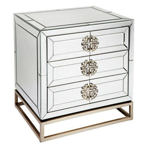 Virgil Mirrored Bedside Table