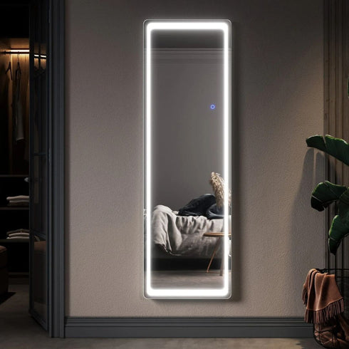 Ryenne Round Corner 3 Color LED Dressing Wall Mounted/Standing Mirror