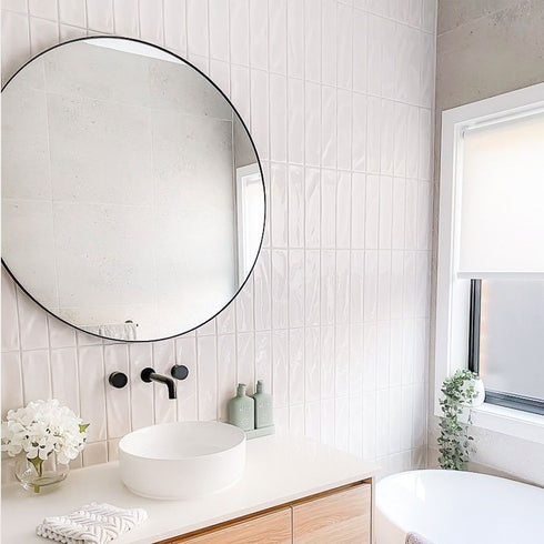 Osric Black Round Mirror