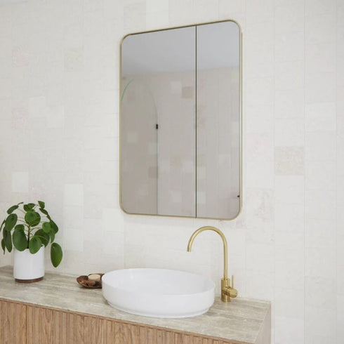 Zivile Rectangle Brass Mirror Cabinet