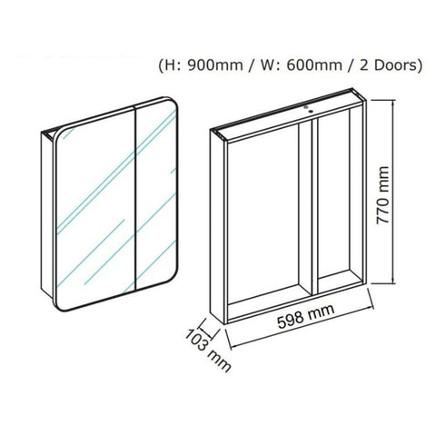 Zivile Rectangle Brass Mirror Cabinet
