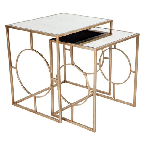 Melrose Mirrored Nest Side Table
