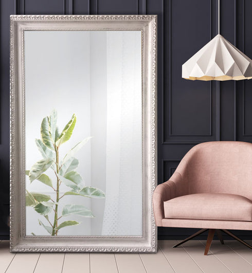 Charlotte Ornate Brushed White Wall Mirror