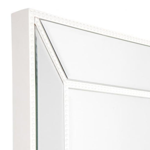 Elsa Large White Beaded Wall Mirror