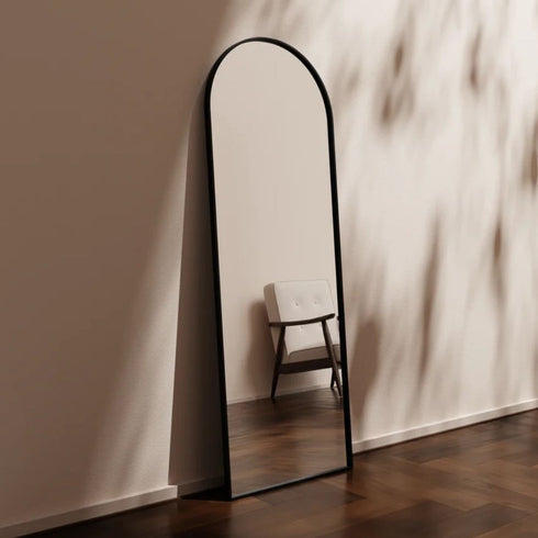 Aiva Arch Matt Black Wall Mirror