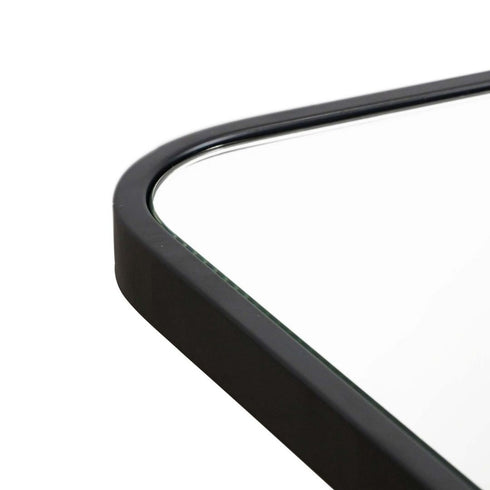 Albin Radius Rectangle Black Wall Mirror