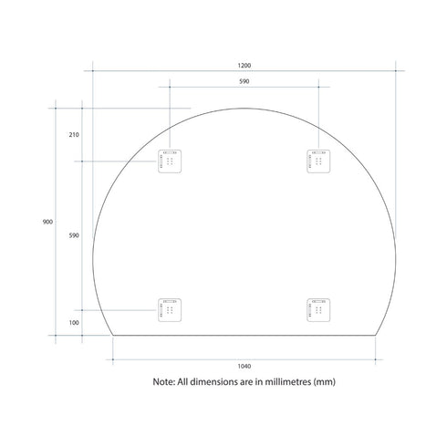 Hamilton D-shaped Bathroom Wall Mirror